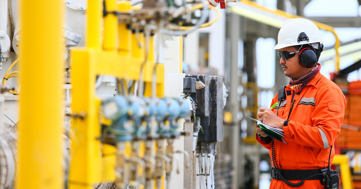 Oil and gas inspector at work