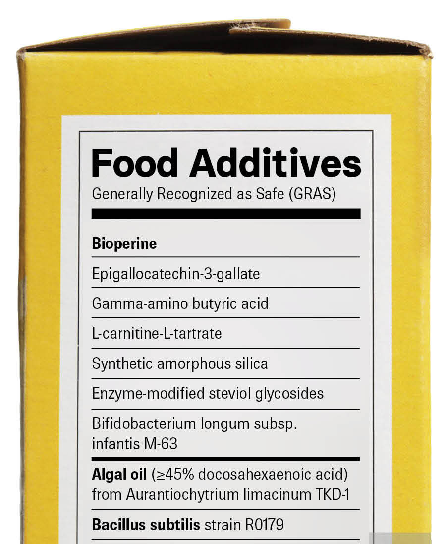Food additives on the side of a cereal box