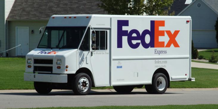 A FedEx truck