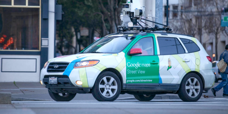 Google Street View car outfitted with special pollution-sensing equipment